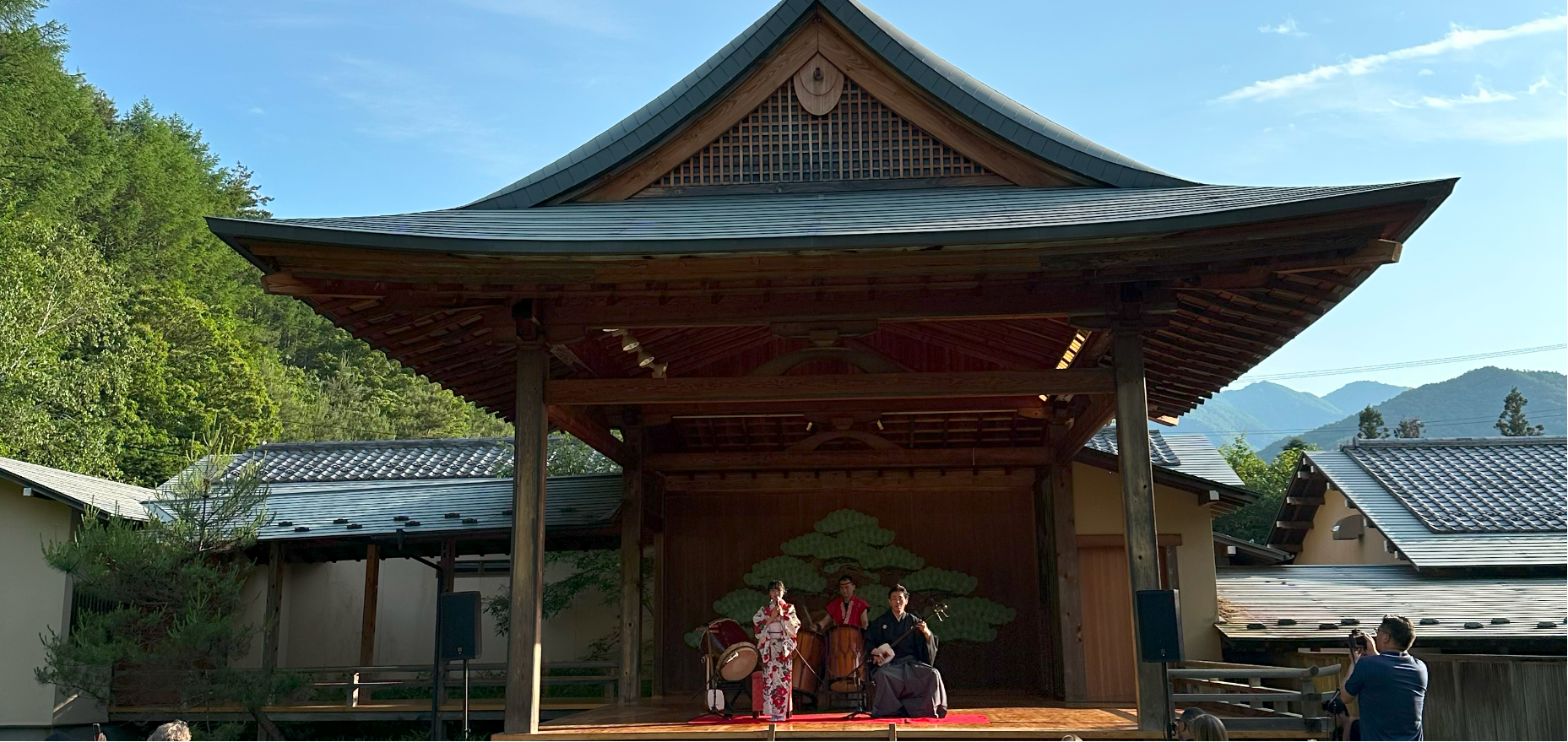 June 18, 2023 Tsugaru Shamisen and Japanese drums on the Noh stage at Kayabuki-no-Yakata